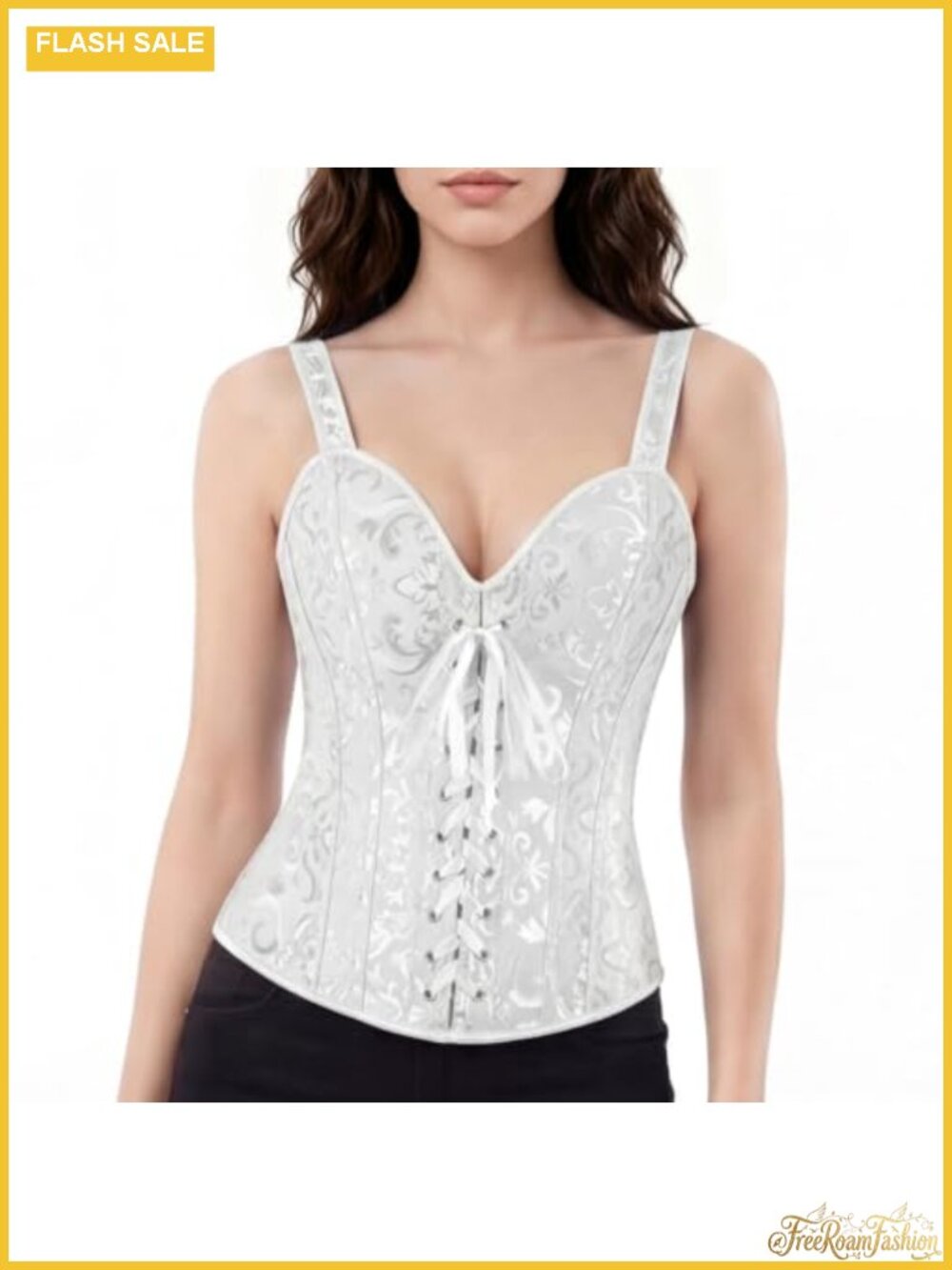 Overbust Corset Top with Straps Victorian Brocade Burlesque Costume